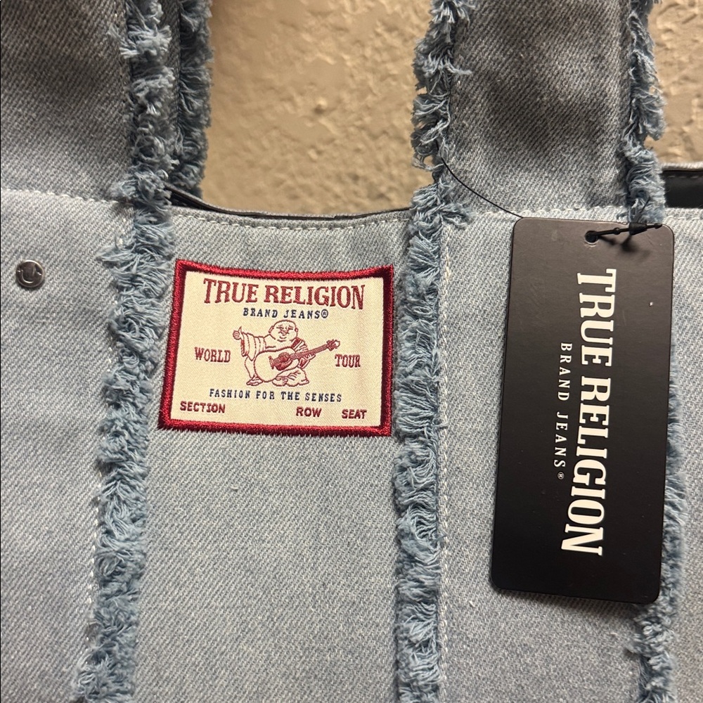NWT, True Religion light denim large tote bag - Picture 3 of 10